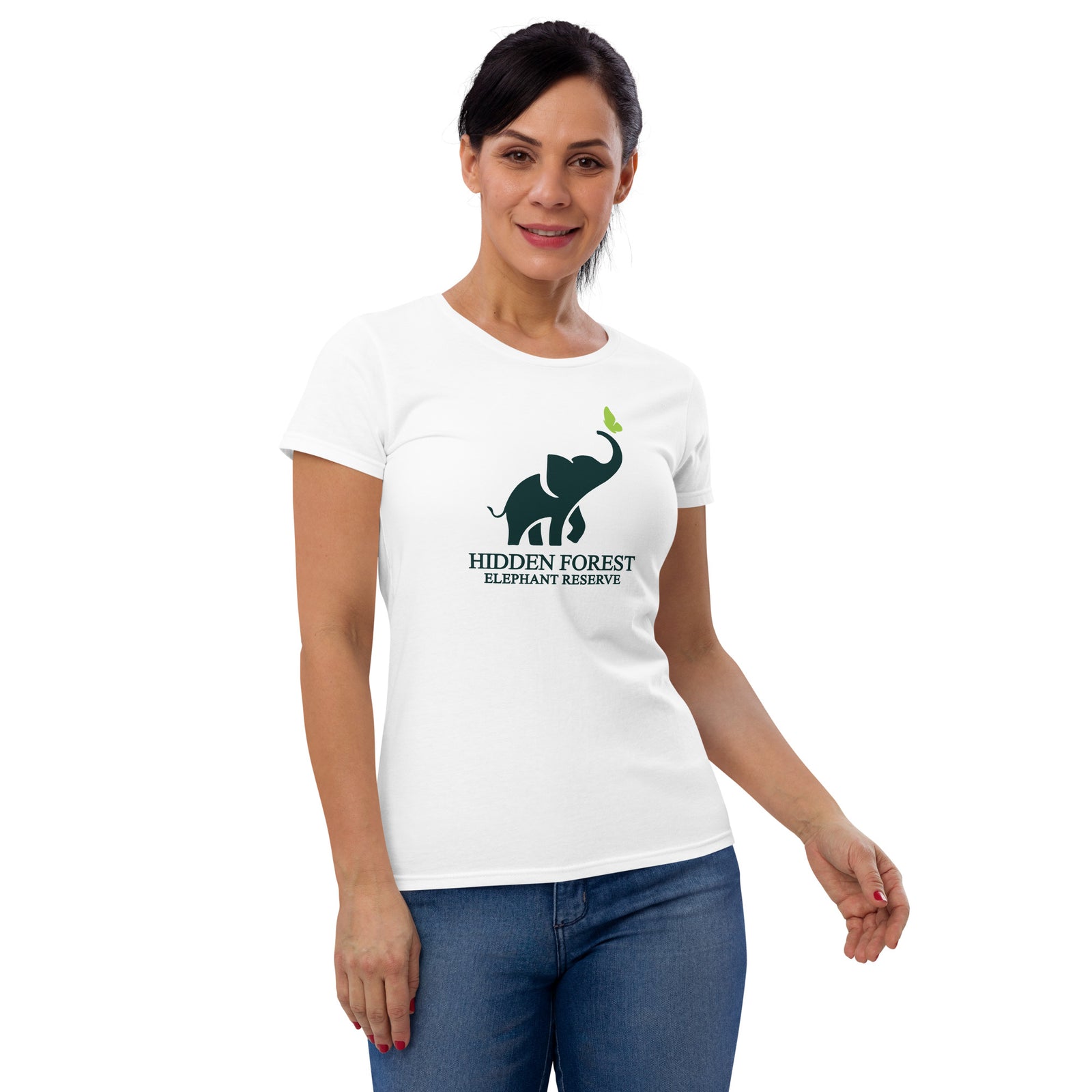 Hidden Forest Logo. Women's Soft Style Fashion Fit T-shirt